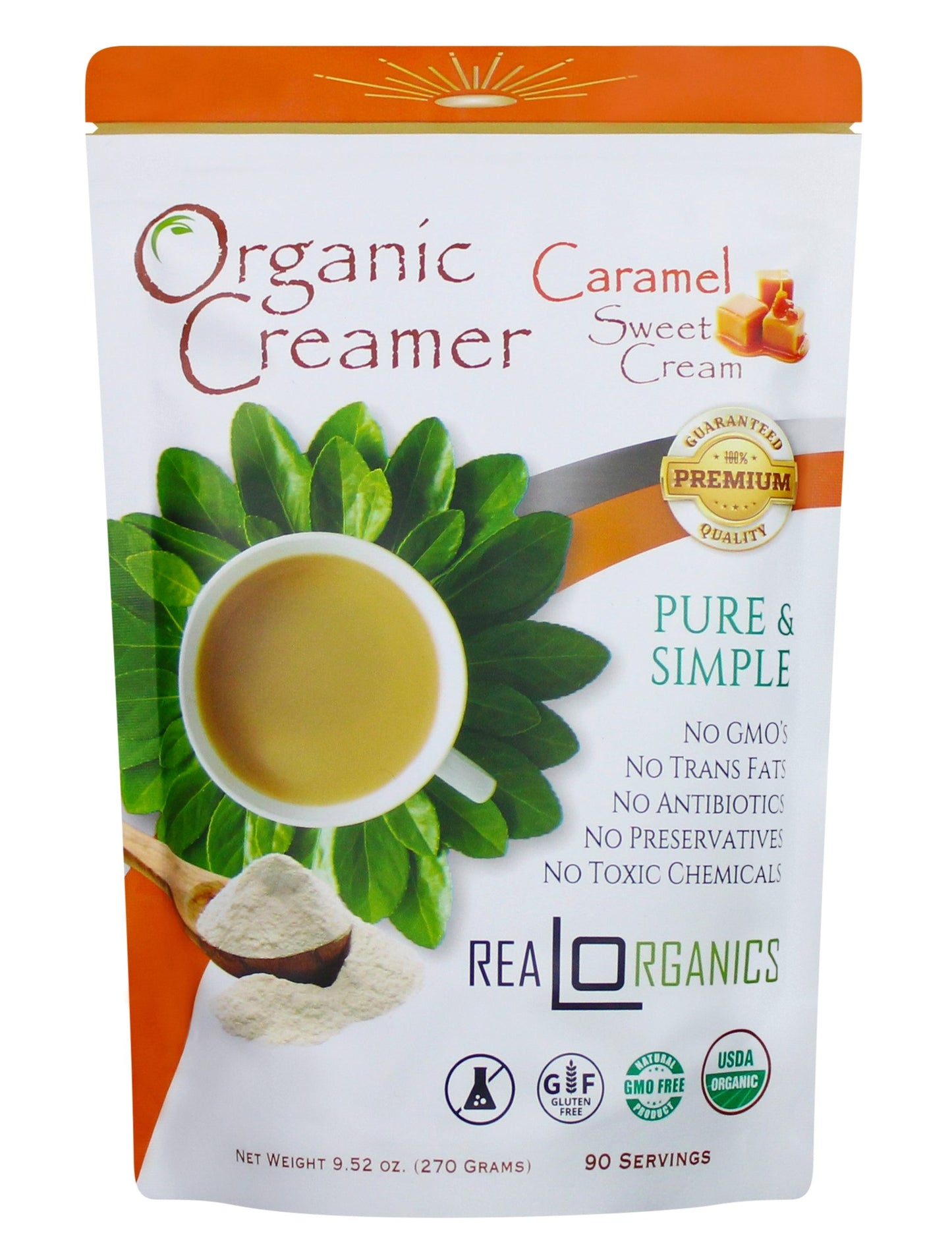 Powdered Coffee Creamer, Caramel Sweet Cream, Organic