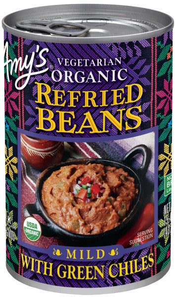 Refried Beans with Green Chiles, Organic