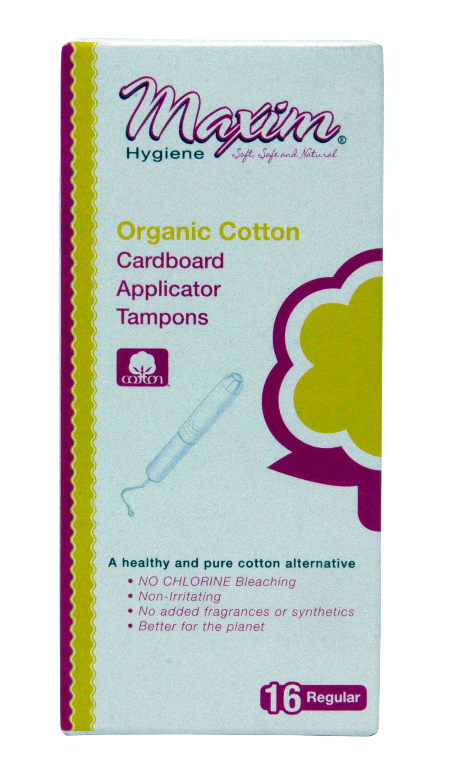 Cotton Tampons, Cardboard Applicator, Regular, Organic