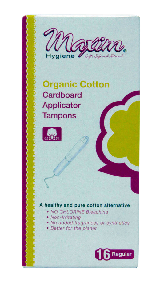 Cotton Tampons, Cardboard Applicator, Regular, Organic