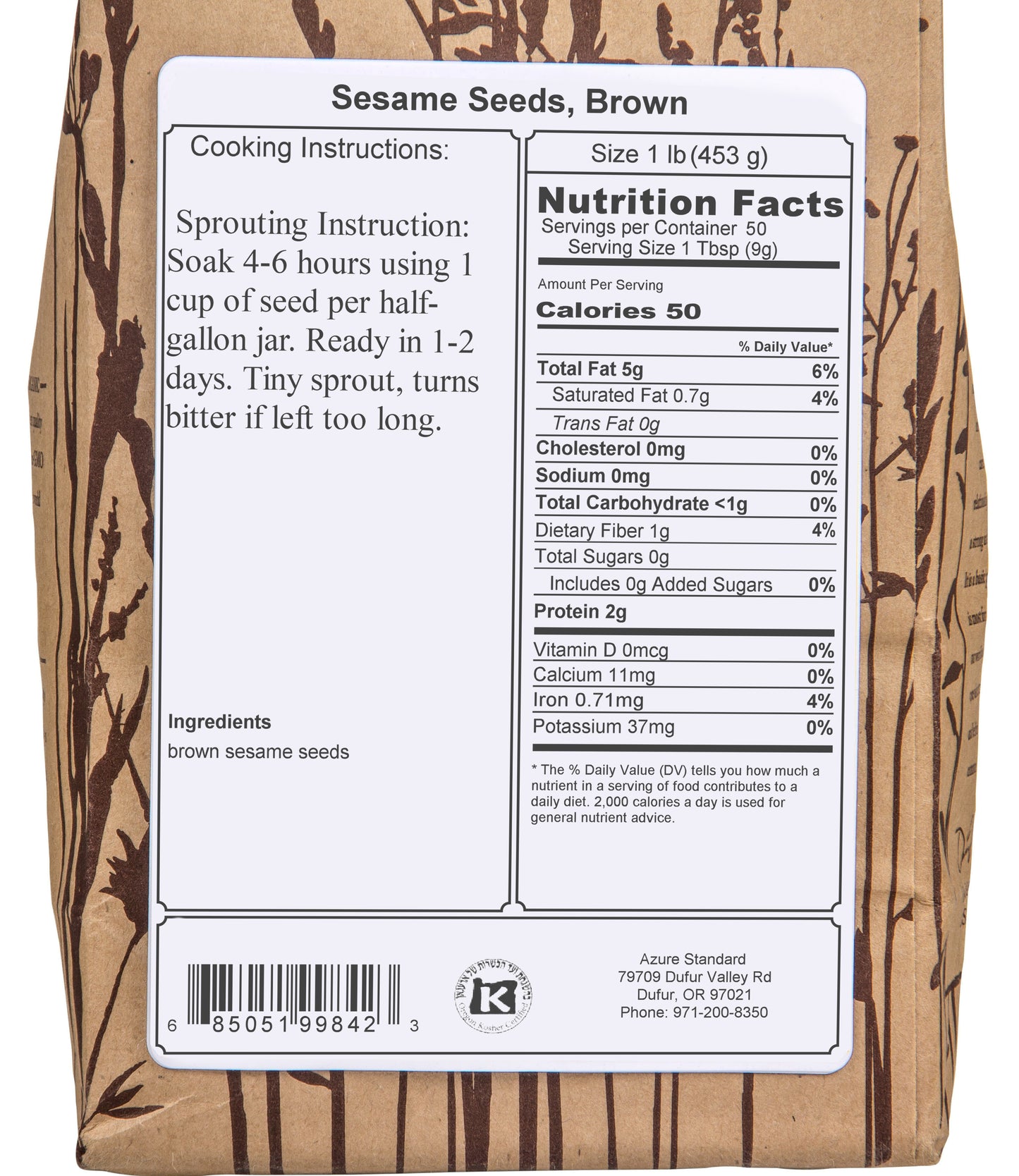 Sesame Seeds, Brown Raw