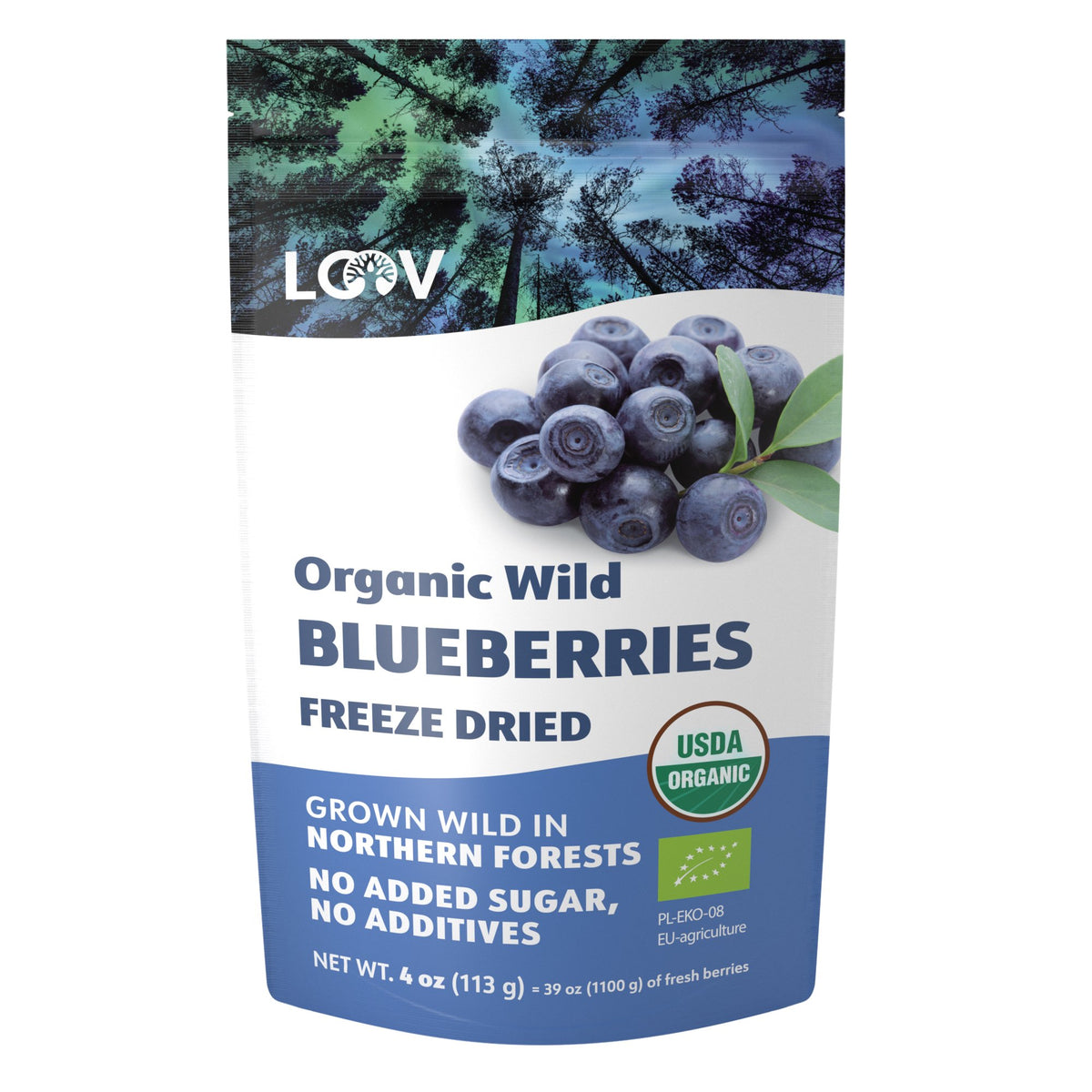 Wild Blueberry Whole Berries, Freeze-Dried, Organic
