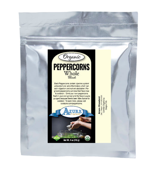 Peppercorns, Whole Black, Organic