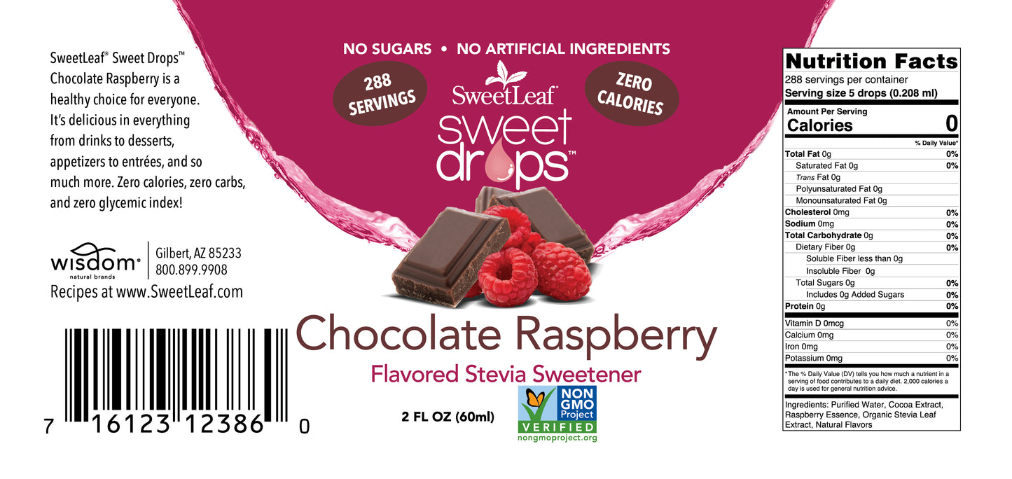 Stevia Clear Liquid, Chocolate Raspberry