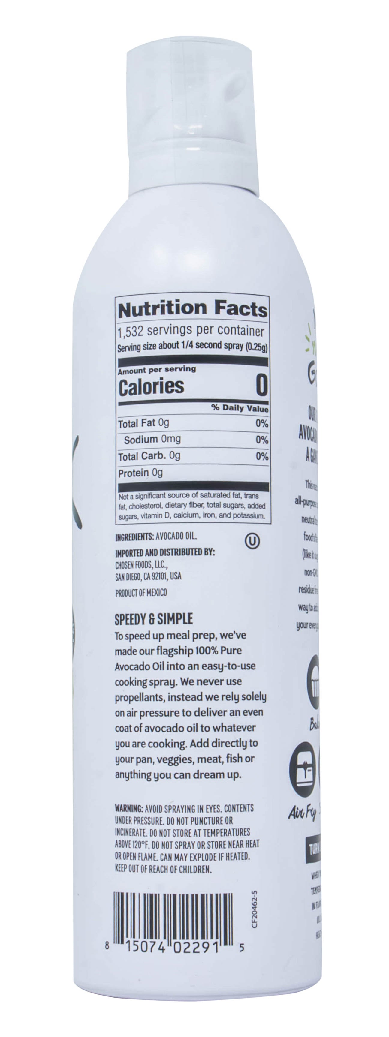 Cooking Spray, Avocado Oil 100% Pure