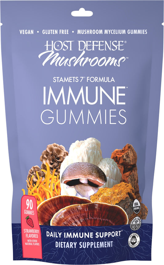 Stamets 7 Immune Gummies, Strawberry, Organic