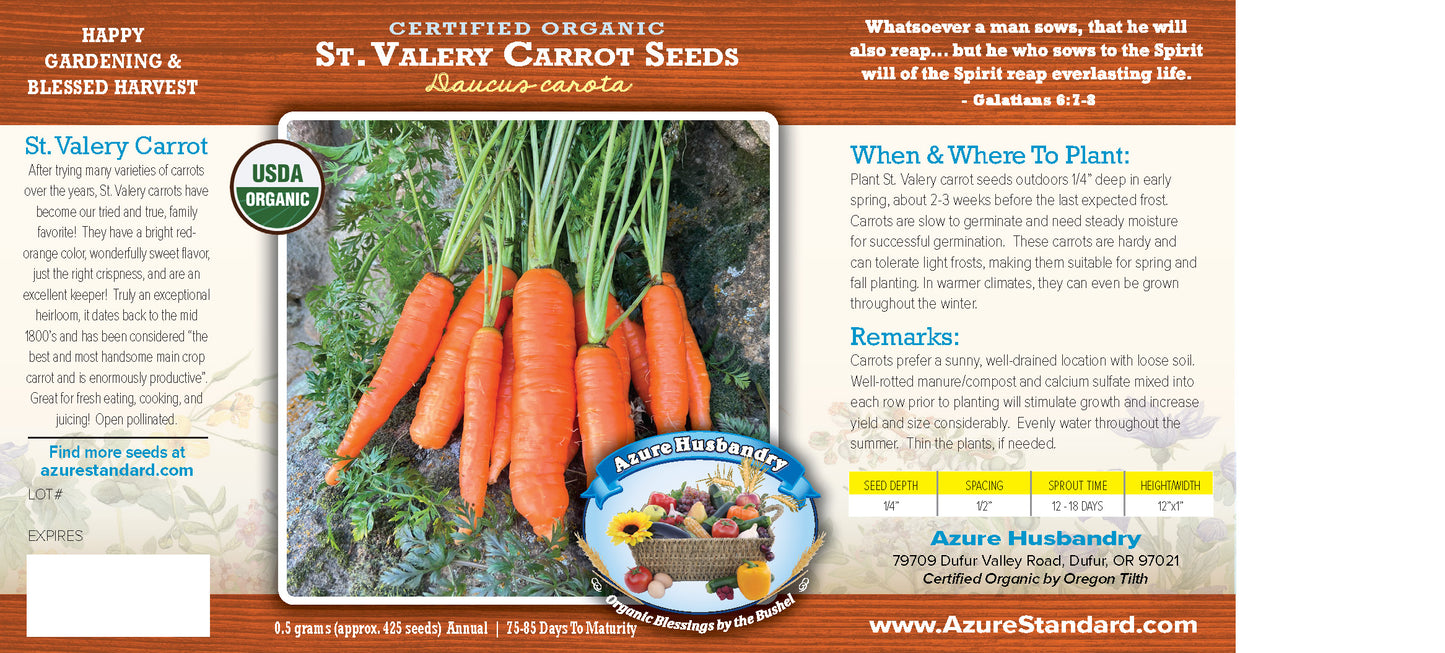 St. Valery Carrot Seed, Organic