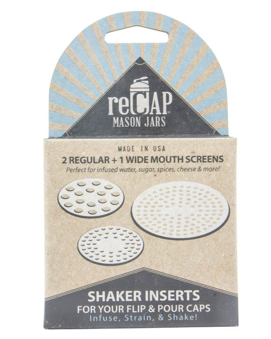 Mason Jar, Shaker Inserts, Regular & Wide Mouth, Silver