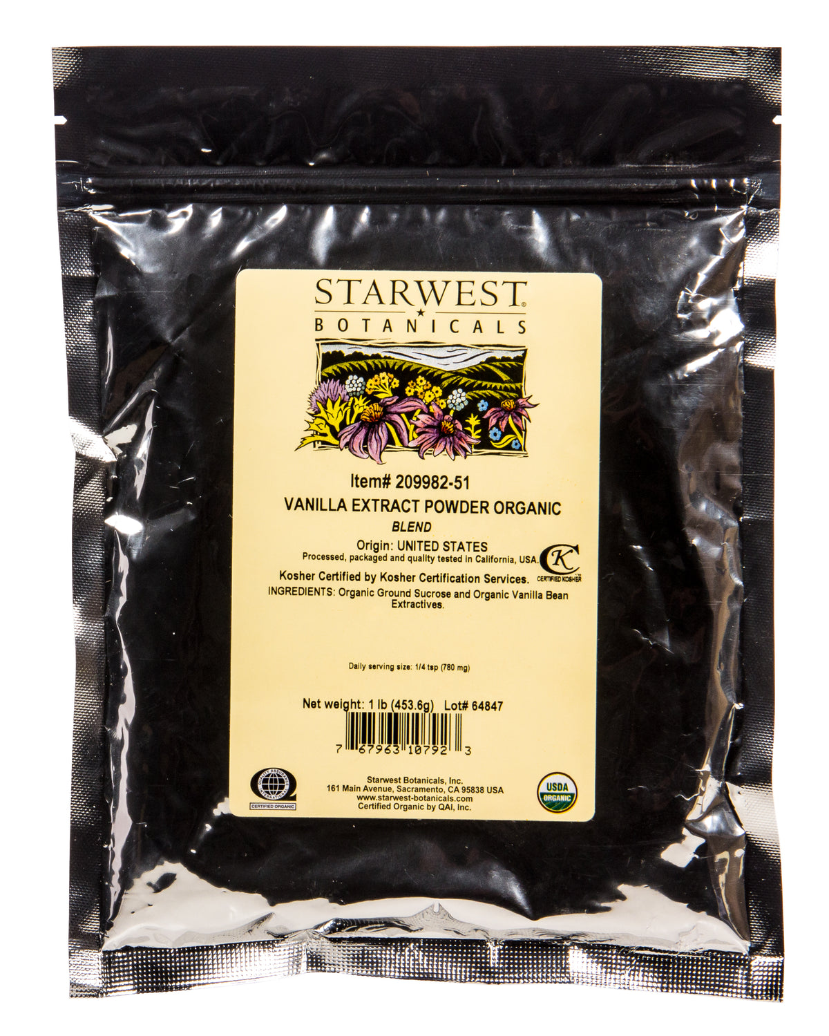 Vanilla Extract Powder, Organic