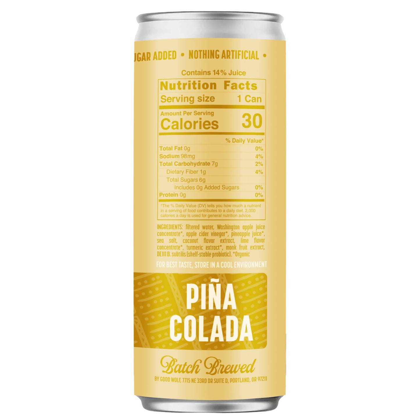 Probiotic Soda, Handcrafted, Pina Colada