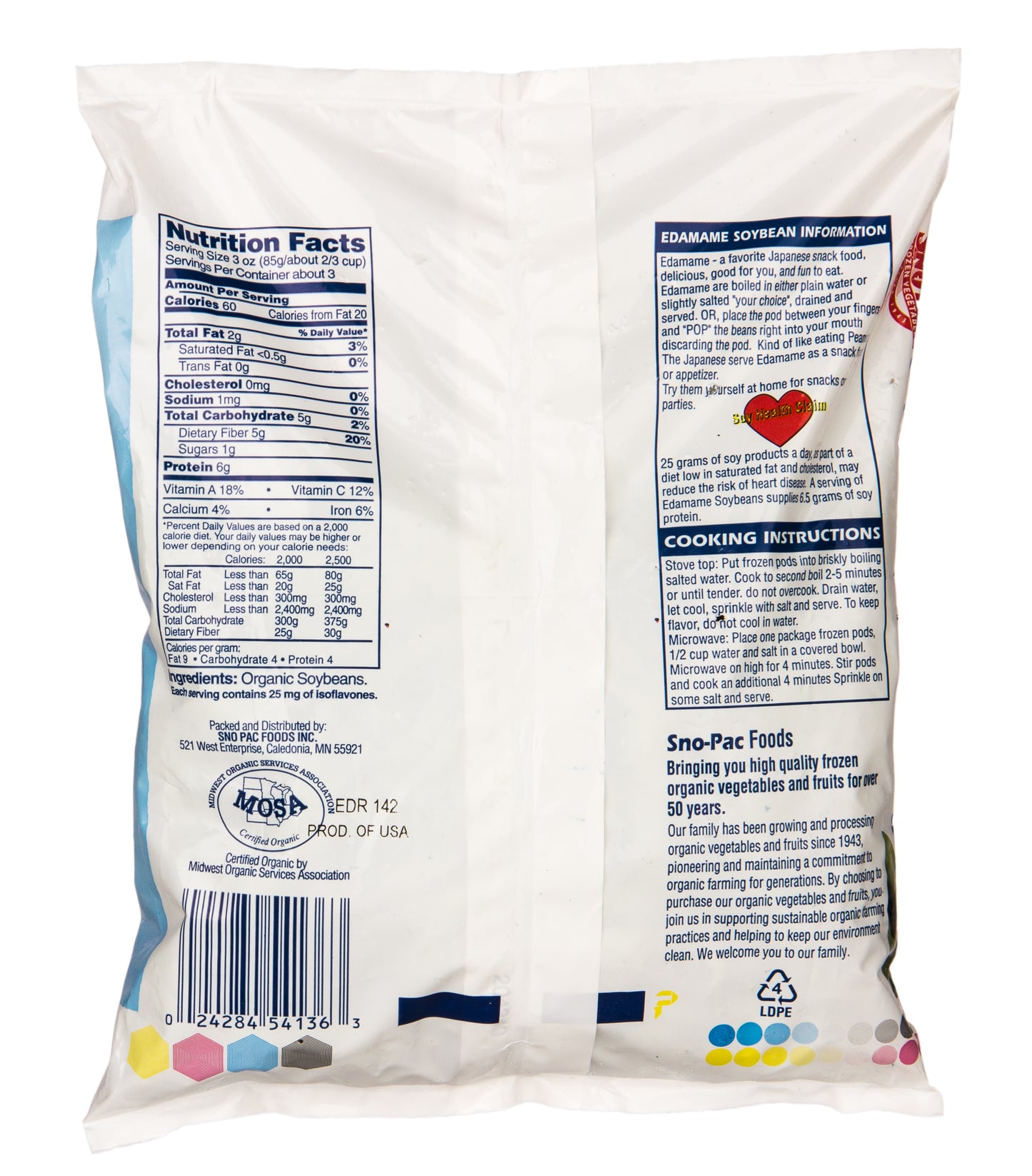 Edamame (with pod), Frozen, Organic
