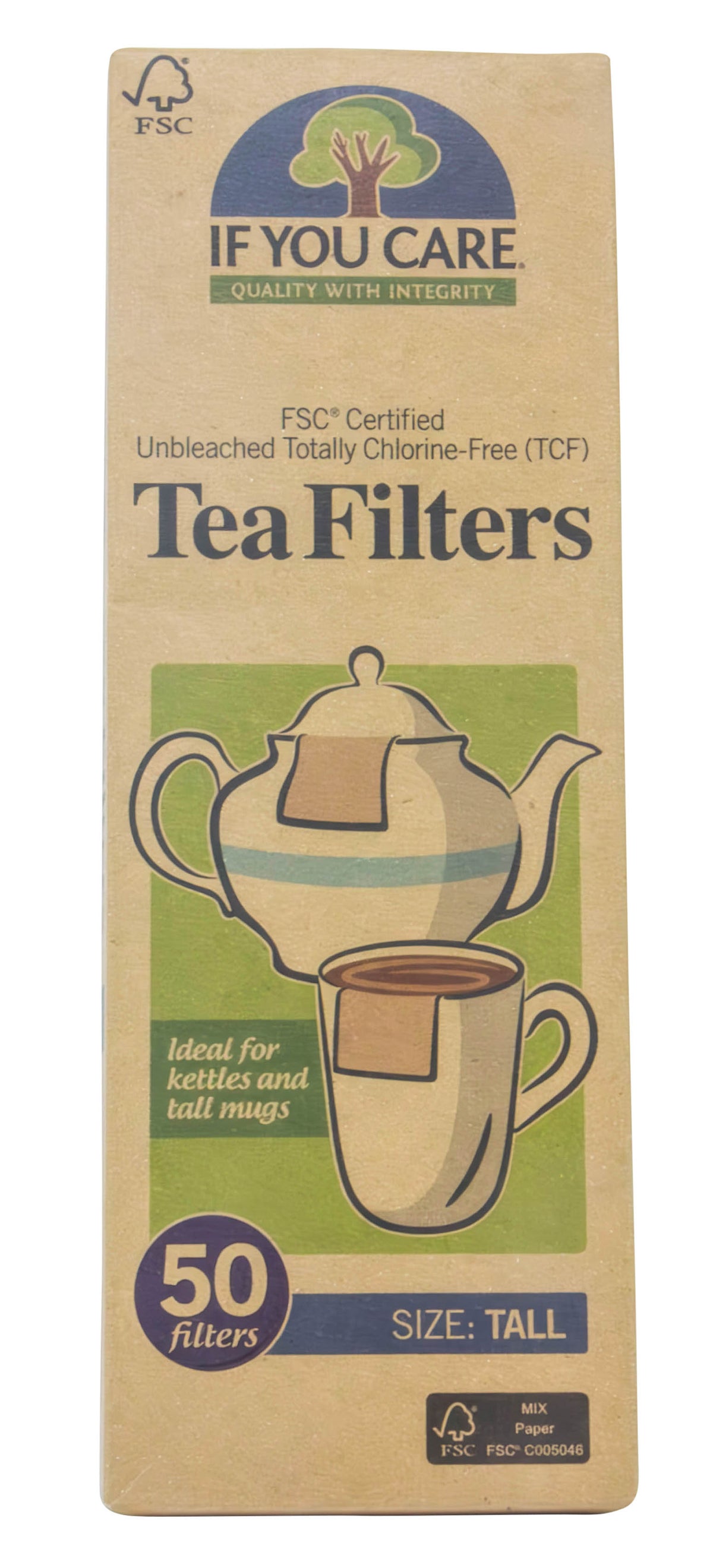 Tea Filters, Tall, Unbleached