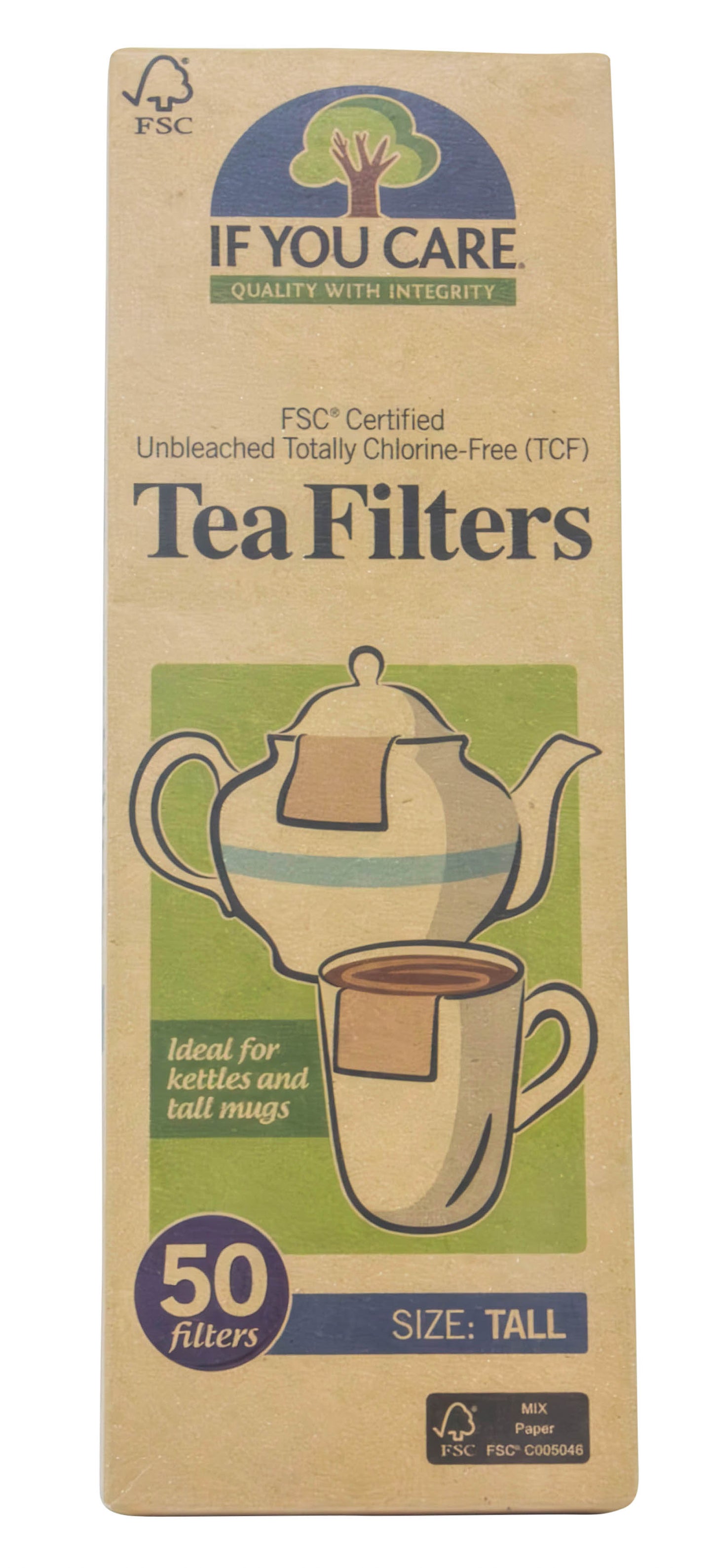 Tea Filters, Tall, Unbleached