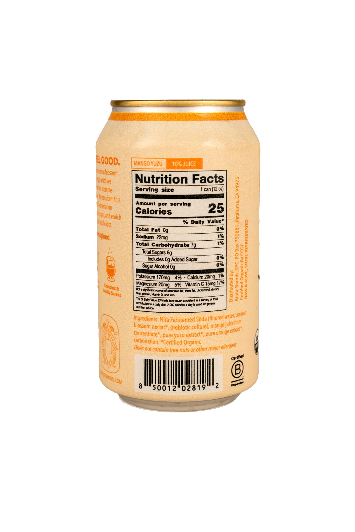 Nira Fermented Soda, Mango Yuzu, Organic