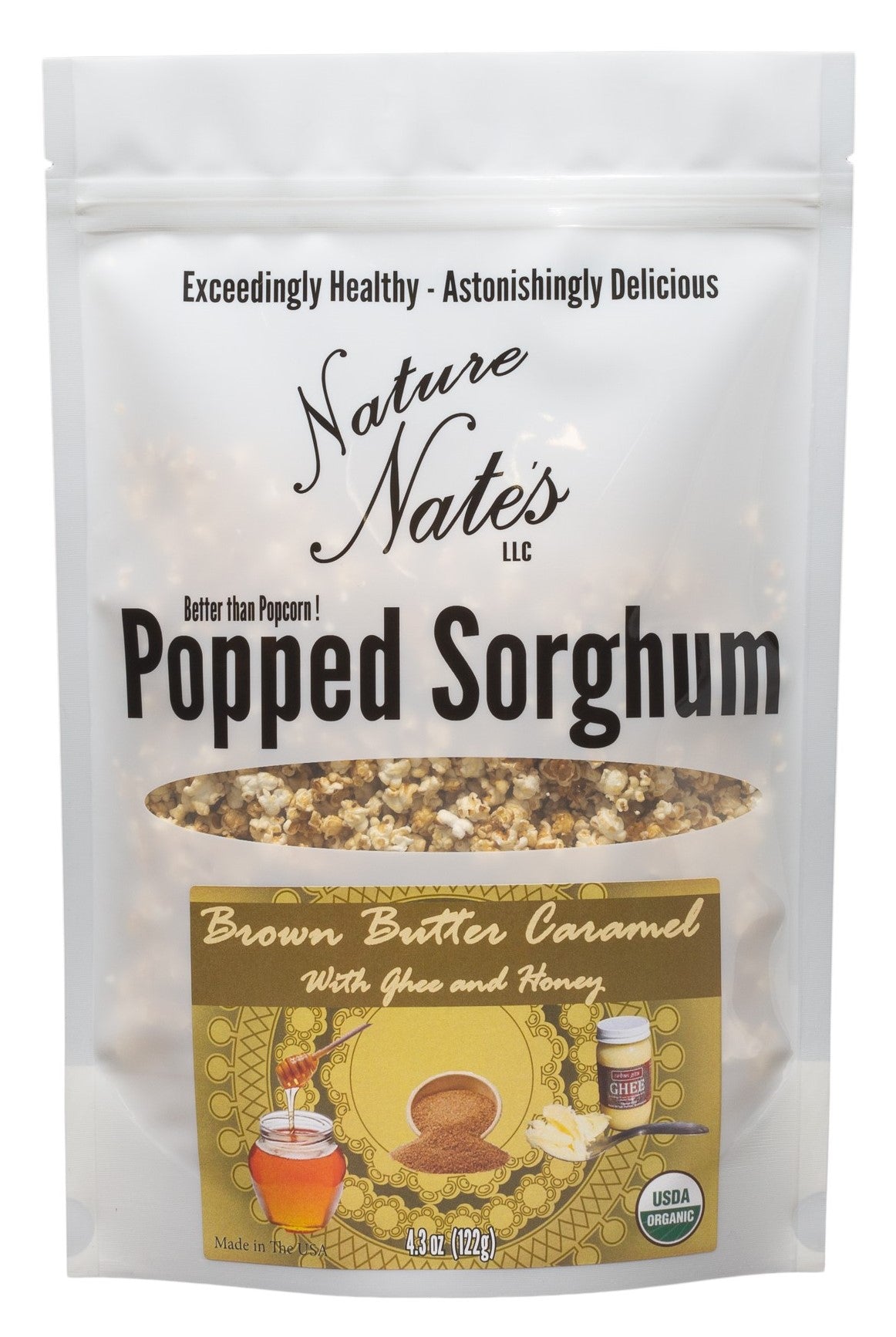Popped Sorghum, Brown Butter Caramel, Organic