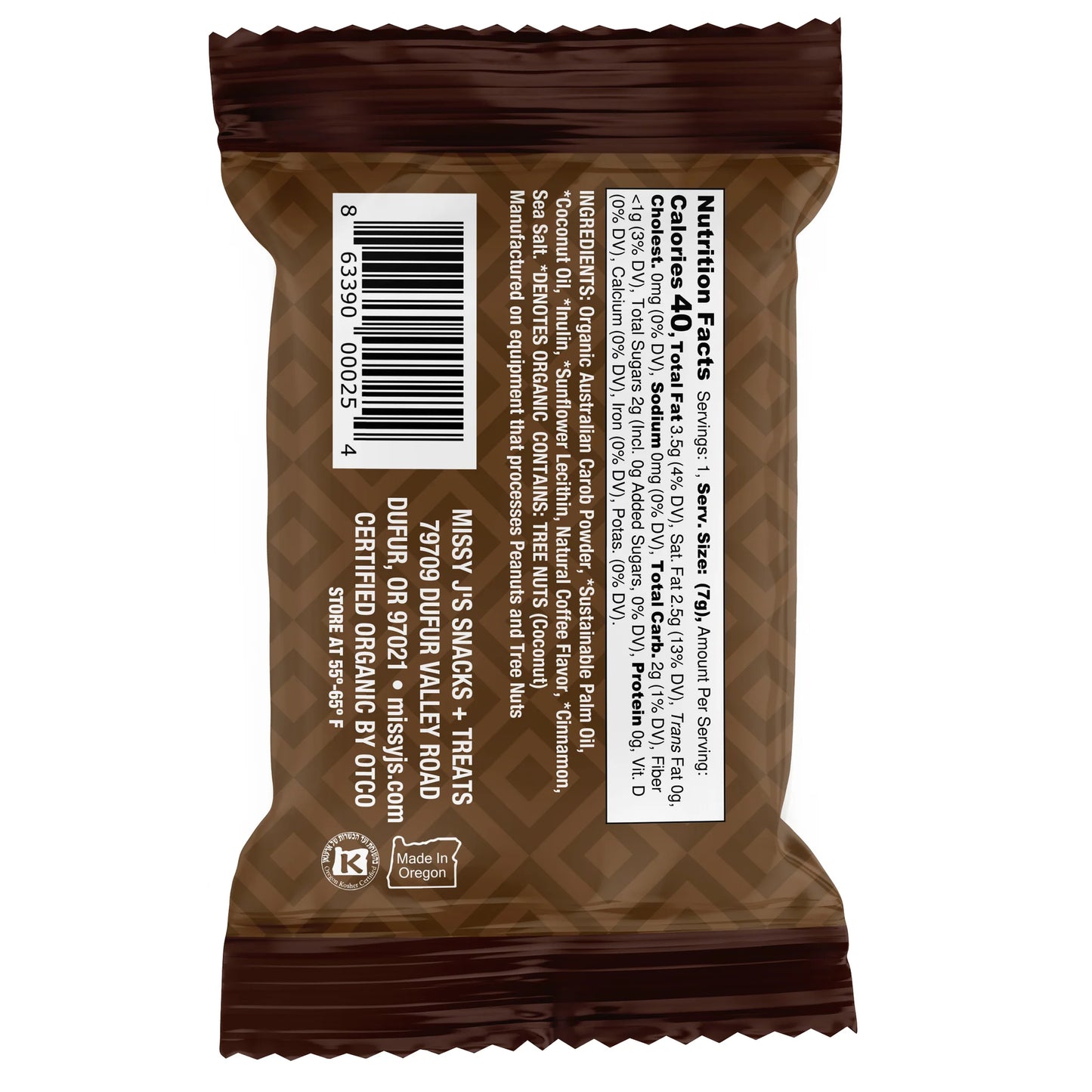 UnSweetened DARK Carob Delights, Coffee Mini Bites, Organic
