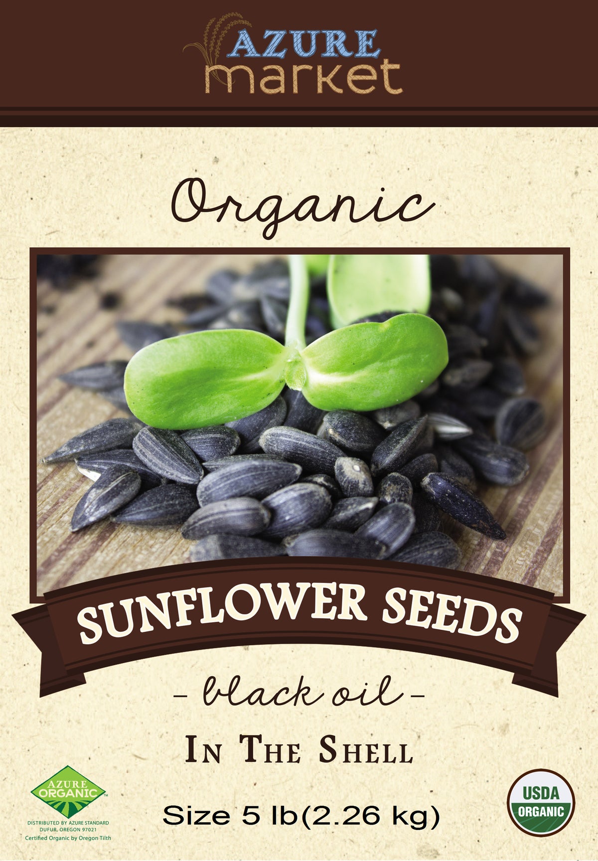 Sunflower Seeds in the Shell, Black Oil, Organic