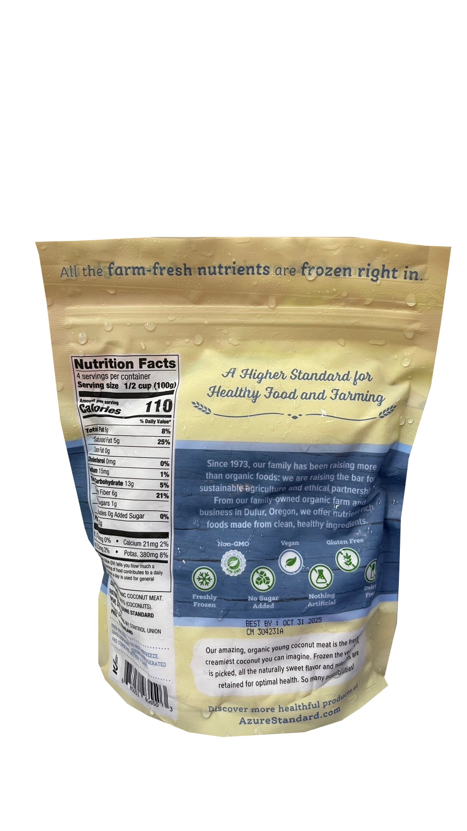 Coconut Meat, Young Thai, Frozen, Organic