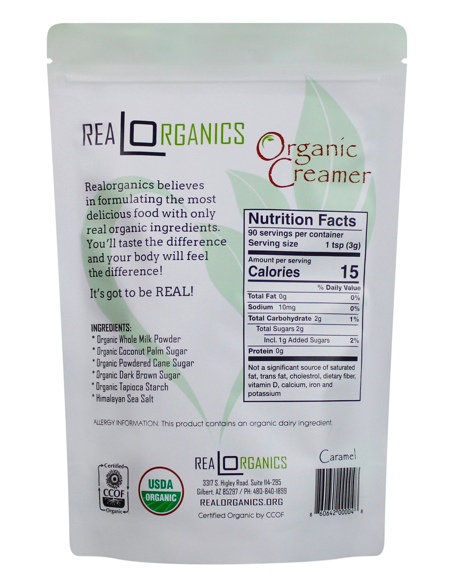 Powdered Coffee Creamer, Caramel Sweet Cream, Organic