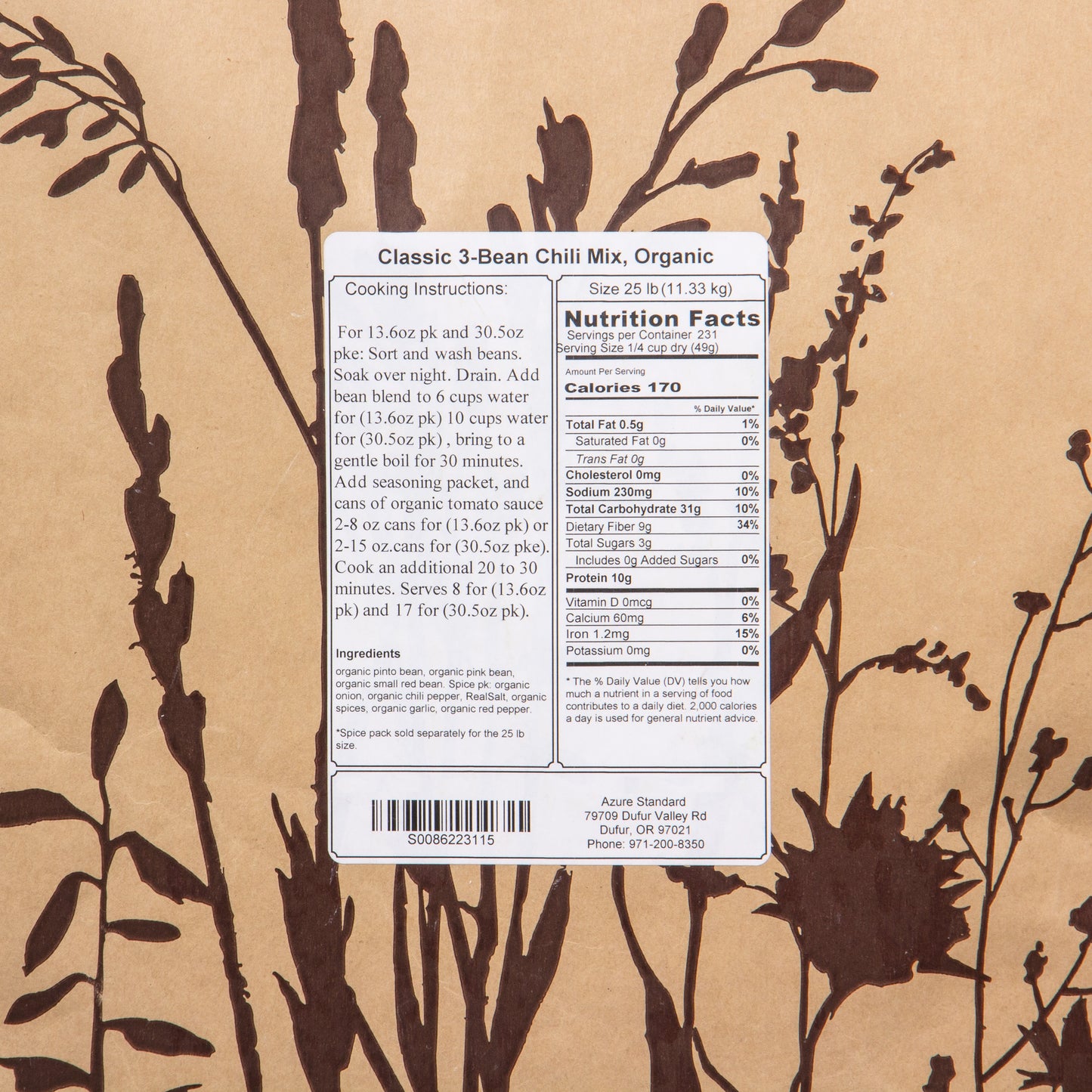 Classic 3-Bean Chili Mix, Organic