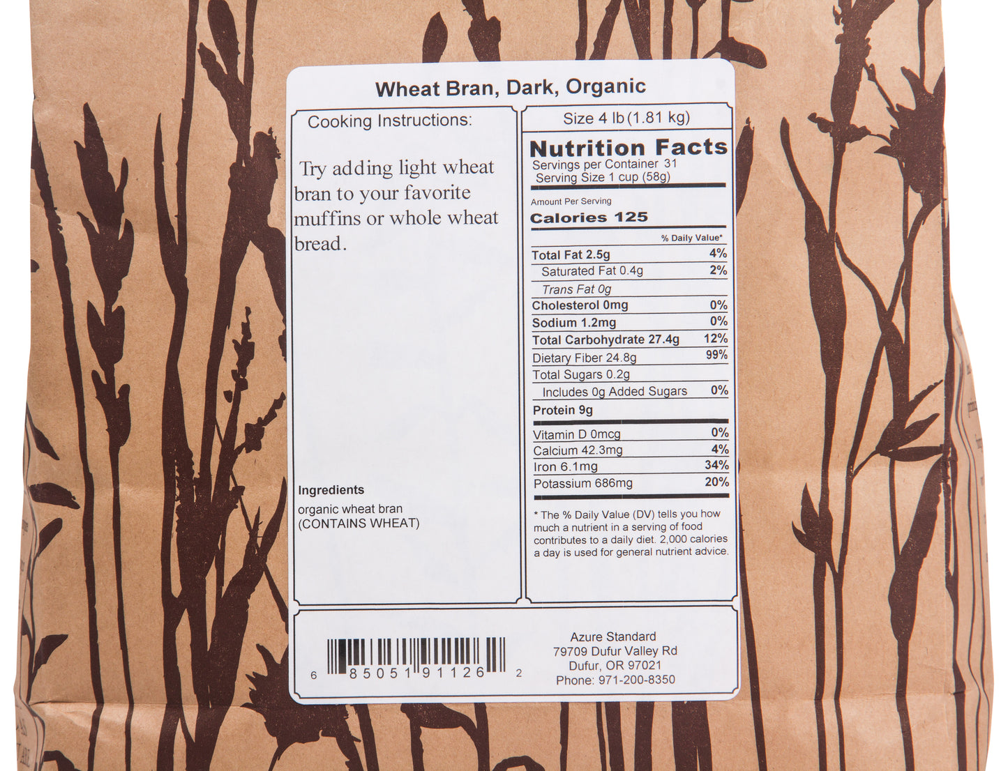 Wheat Bran, Dark, Organic