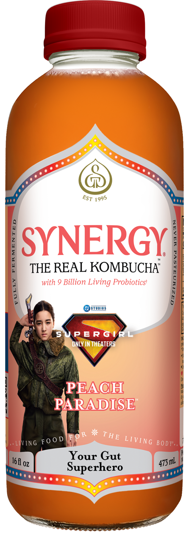 SYNERGY, Kombucha Raw, Peach Paradise