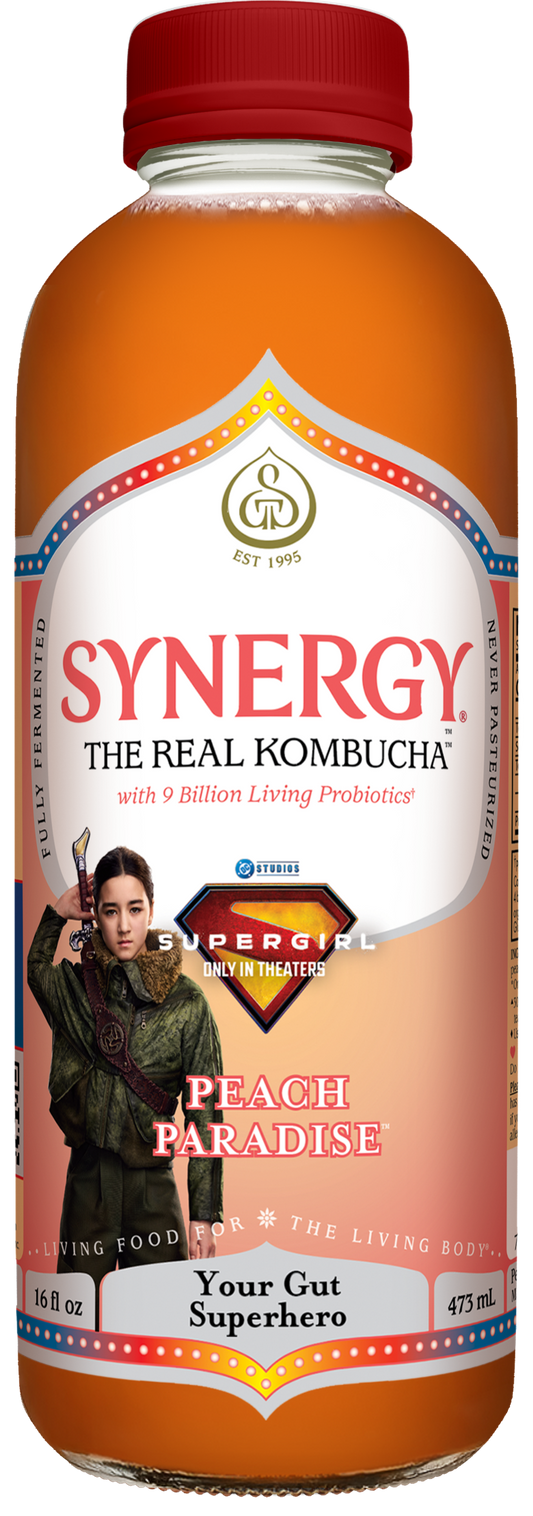 SYNERGY, Kombucha Raw, Peach Paradise