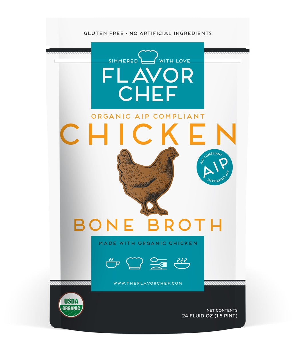 Bone Broth, Chicken, Auto Immune Protocol, Organic, Frozen