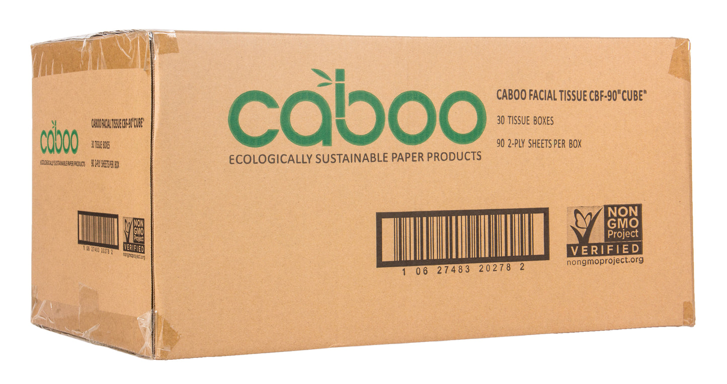 Facial Tissue, Bamboo & Sugar Cane, Unscented, 3 ply, White