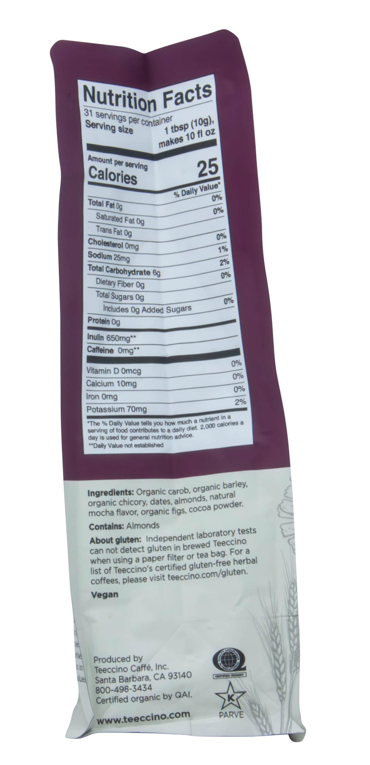 Mocha, Chicory, Herbal Coffee, Organic