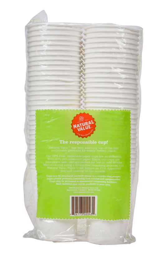 Drinking Cups, Paper 9oz, Hot/Cold, Recycled