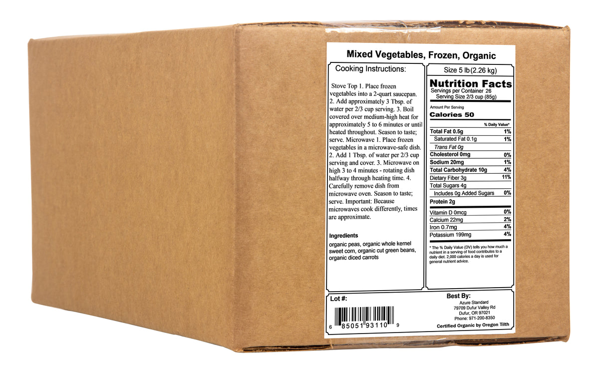 Mixed Vegetables, Frozen, Organic