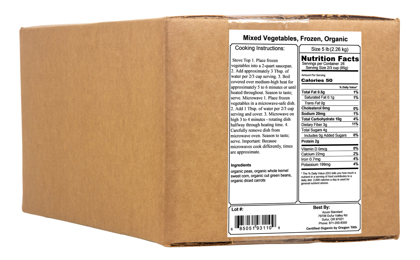Mixed Vegetables, Frozen, Organic