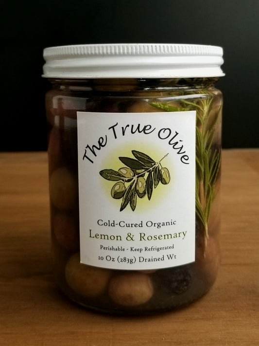 Olives, Cold-Cured, Mixed, Lemon & Rosemary, Organic