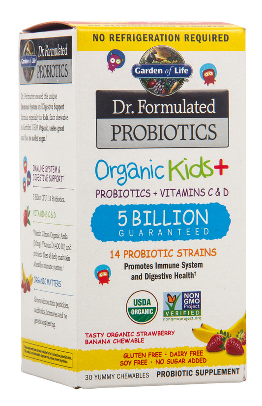 Dr. Formulated Probiotics, Kids, Strawberry Banana, Organic