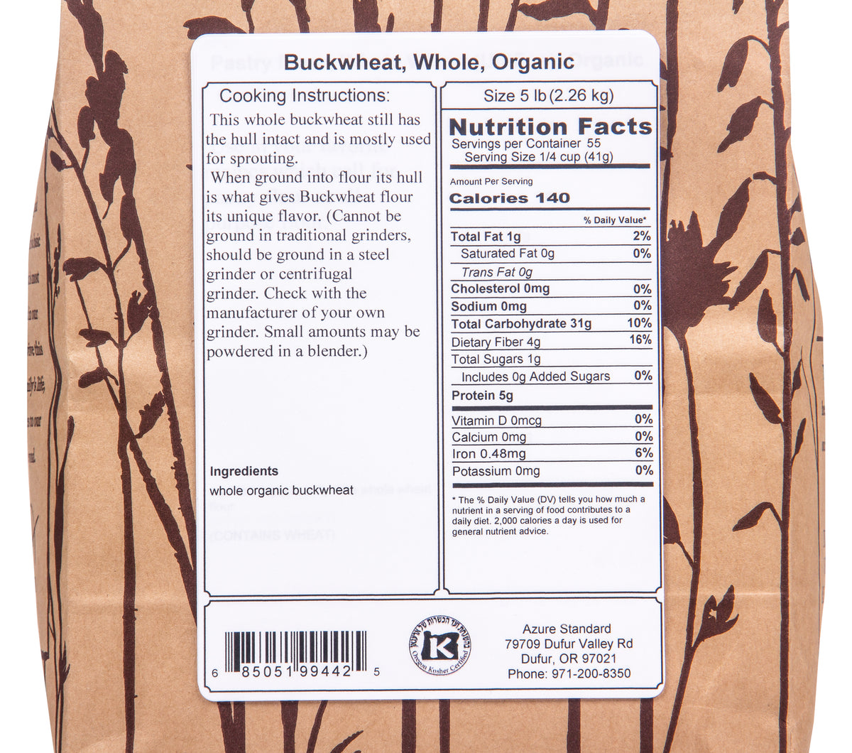 Buckwheat, Whole, Organic