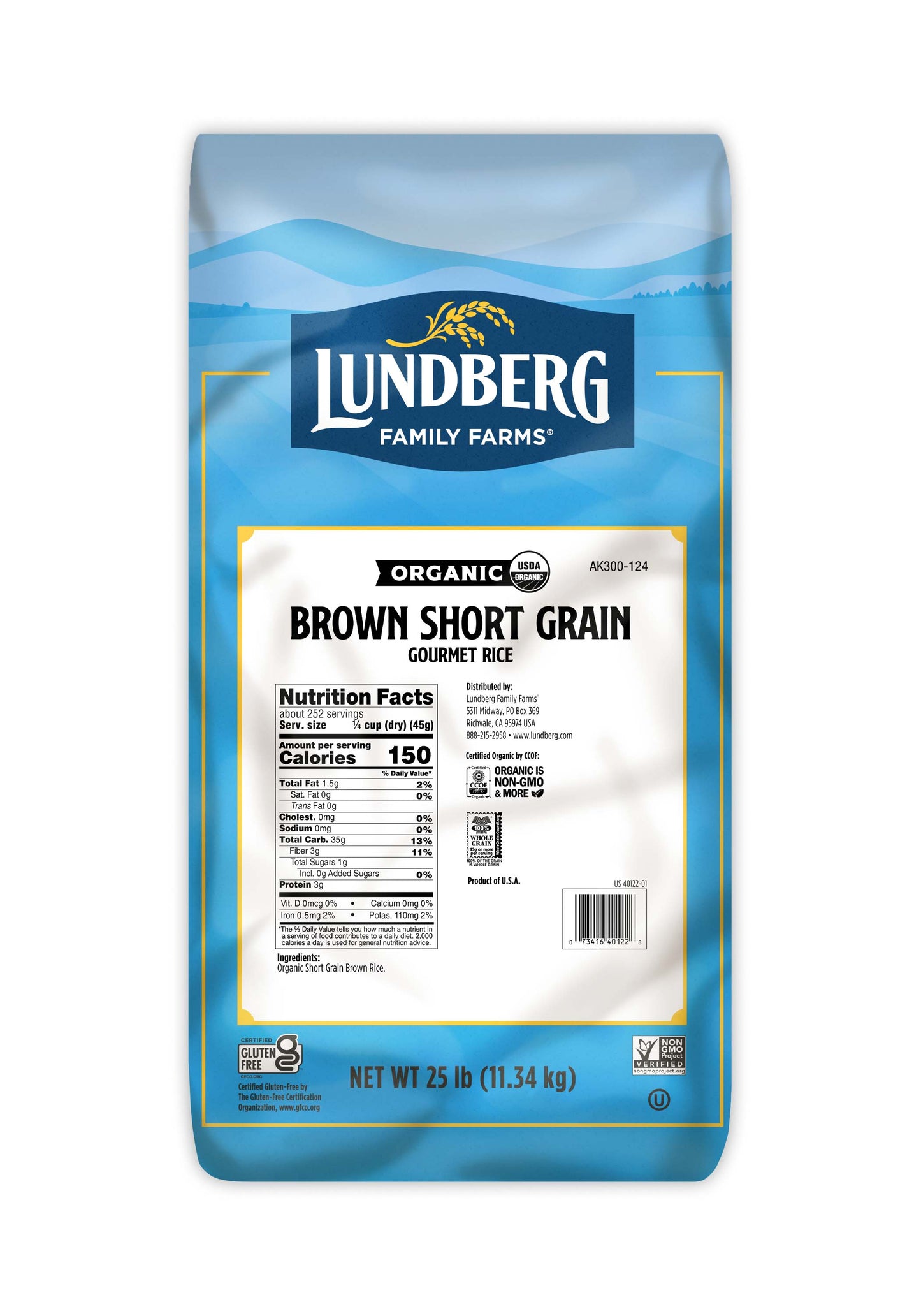 Rice, Short Grain Brown, Organic, Gluten Free