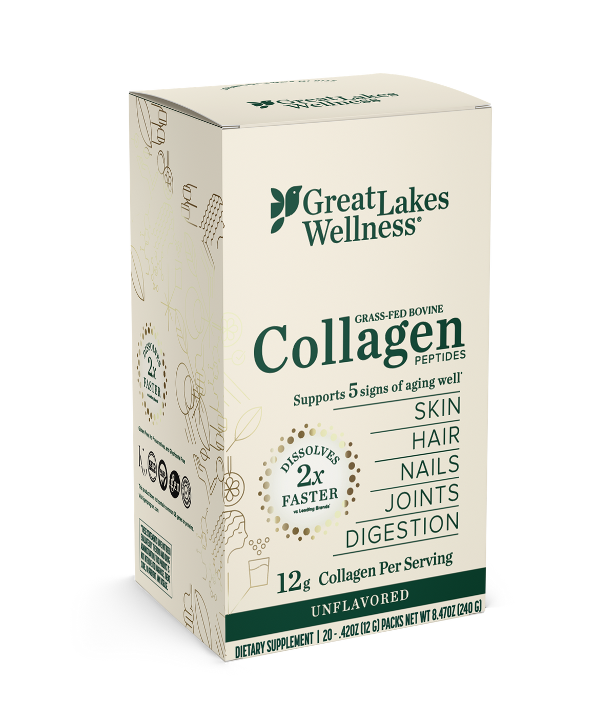 Collagen Peptides, Quick Dissolve Unflavored, Single Serve Sticks