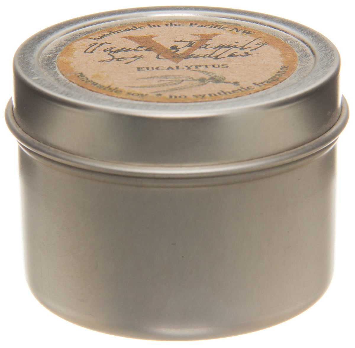 Soy Candle, Eucalyptus, in Tin, Non-GMO