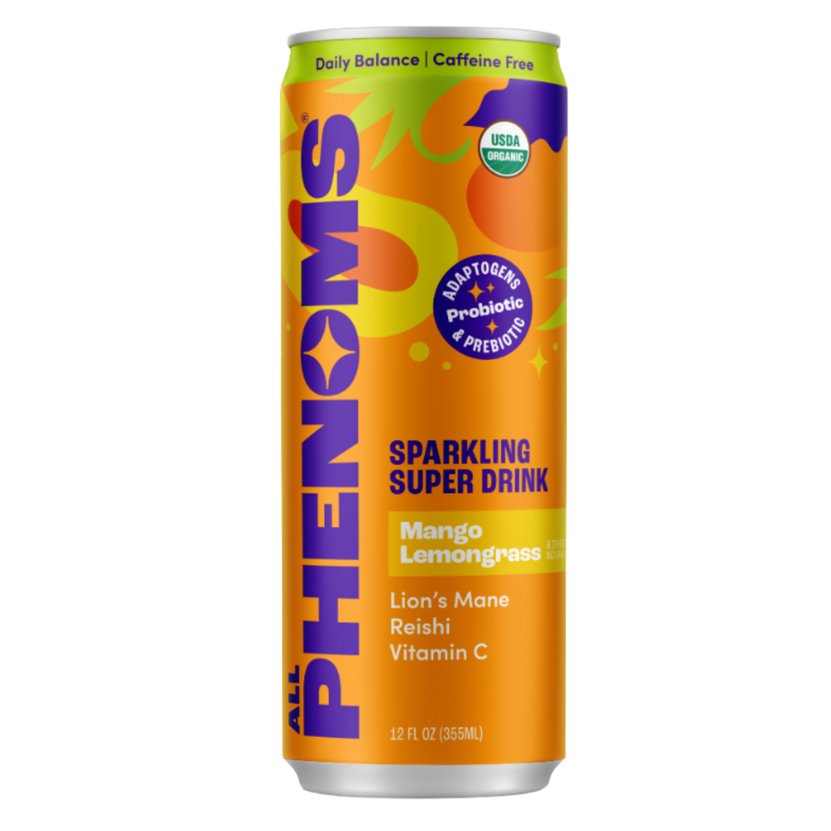 Sparkling Super Drink, Daily Balance, Mango Lemongrass, Organic