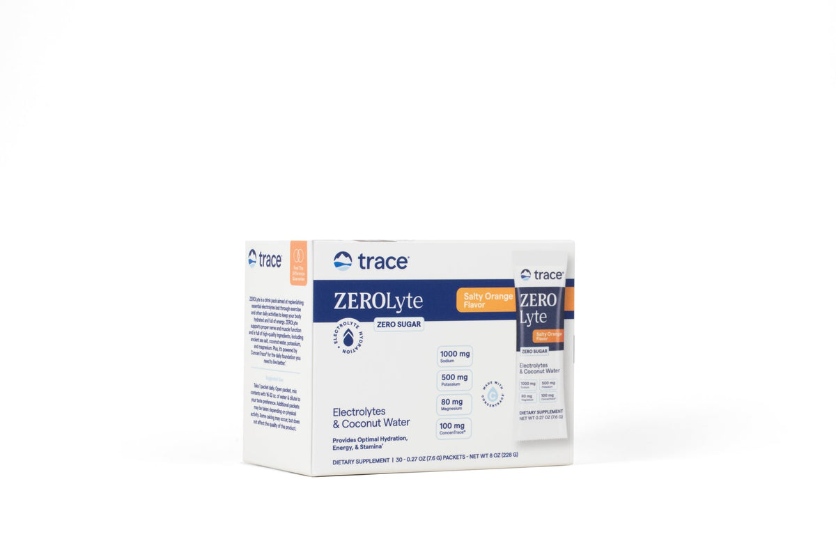 ZeroLyte, Salty Orange, Electrolyte drink mix + coconut water