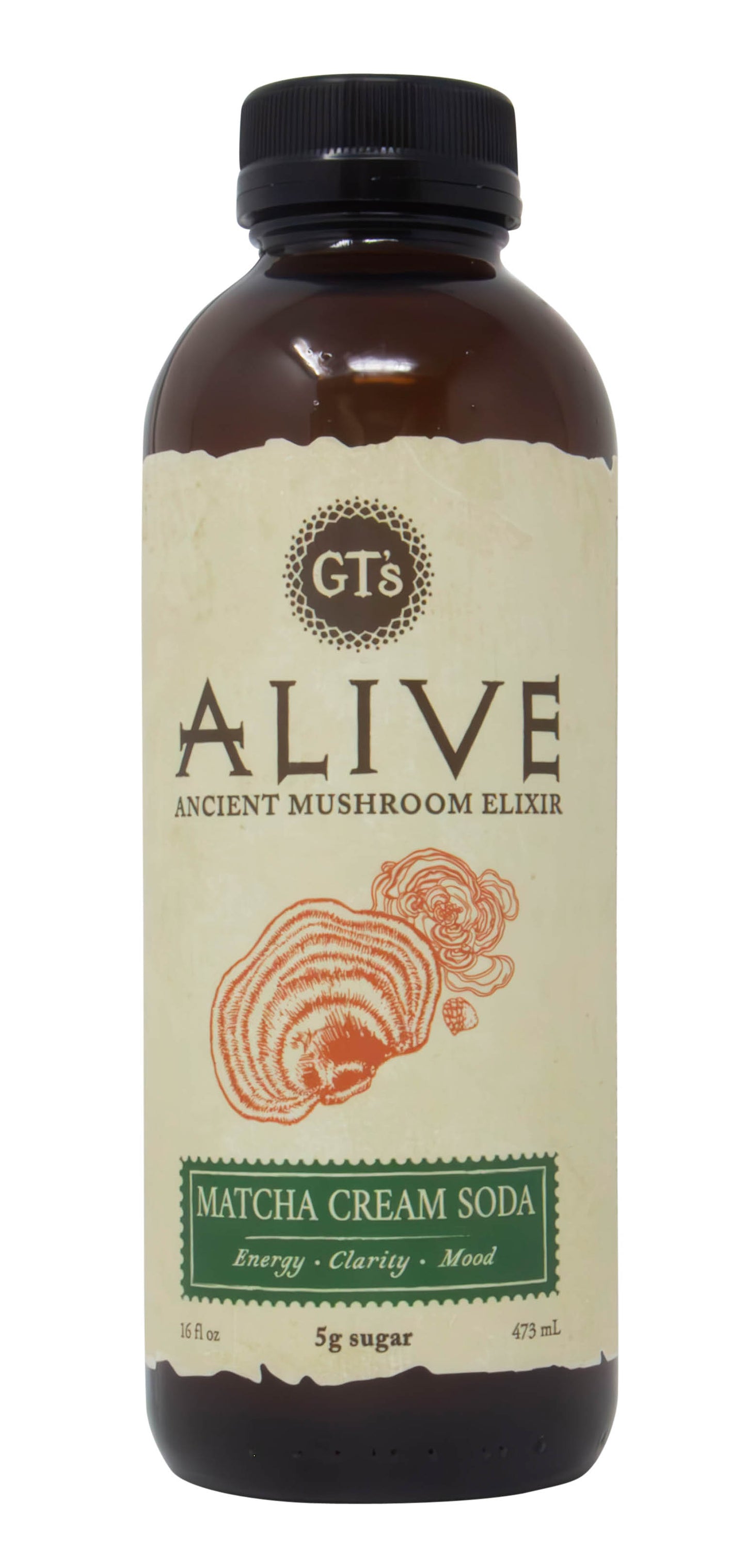 ALIVE, Ancient Mushroom Elixir, Matcha Cream Soda
