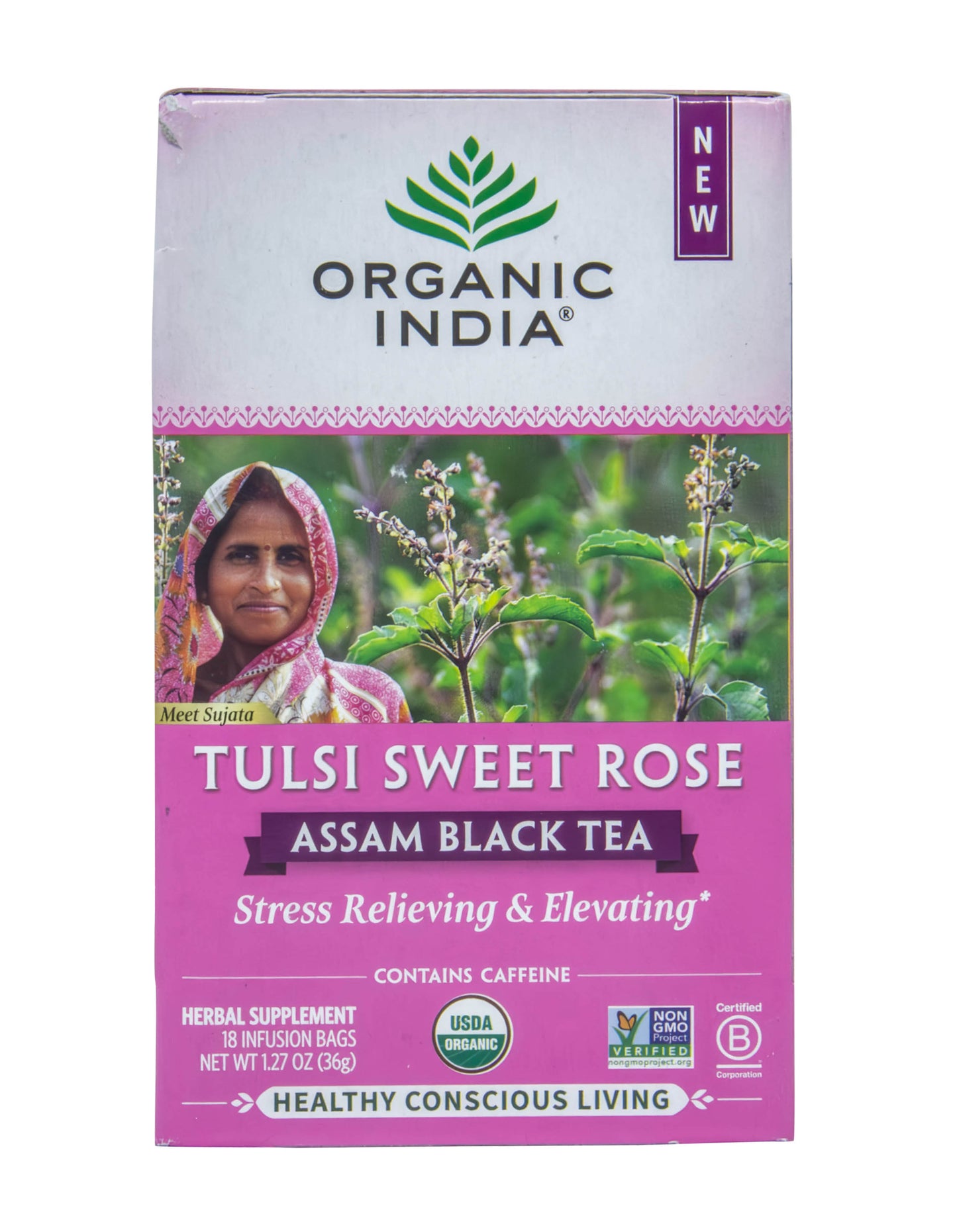 Tulsi Tea, Sweet Rose, Assam Black, Organic