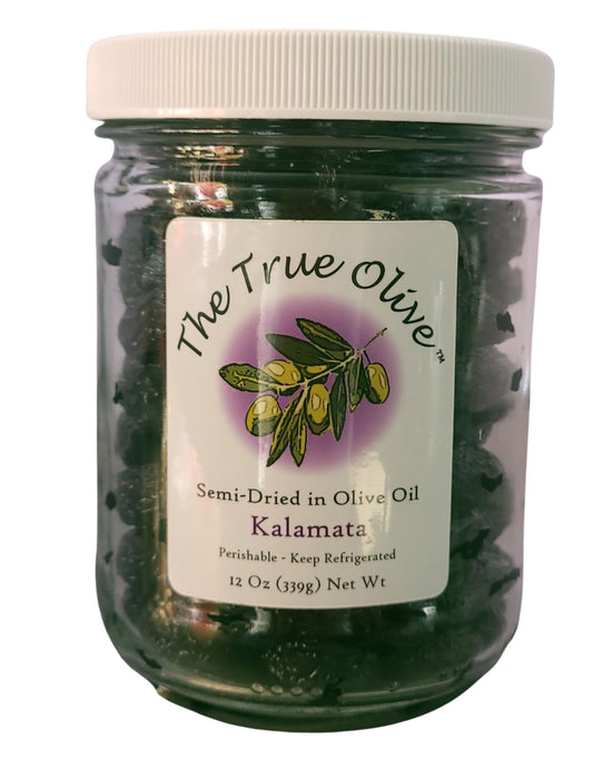 Olives, Semi-Dried, Kalamata, In Olive Oil, Organic
