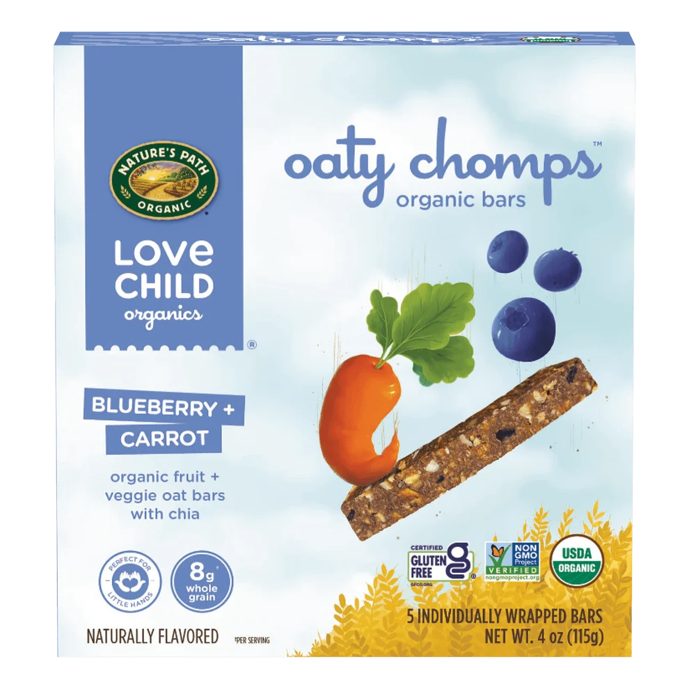 Oaty Chomps Snack Bar, Blueberry + Carrot, 12+ Months, Organic