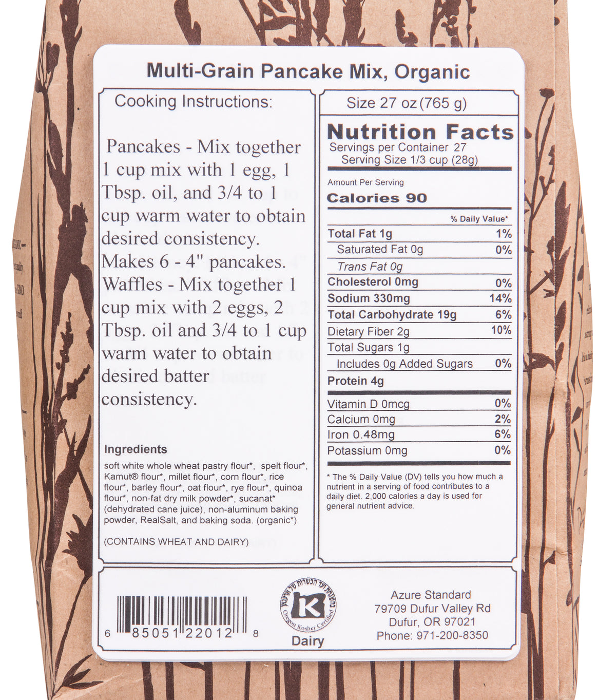 Multi-Grain Pancake Mix, Organic