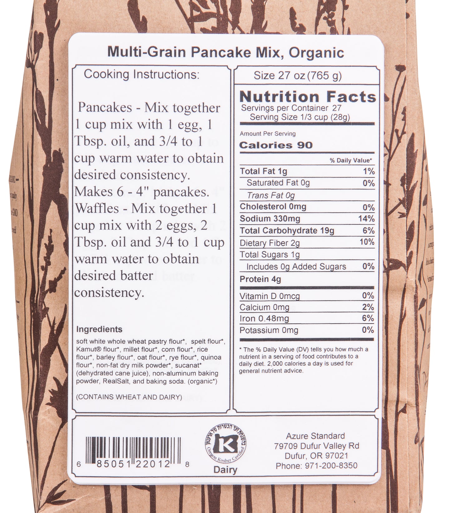 Multi-Grain Pancake Mix, Organic