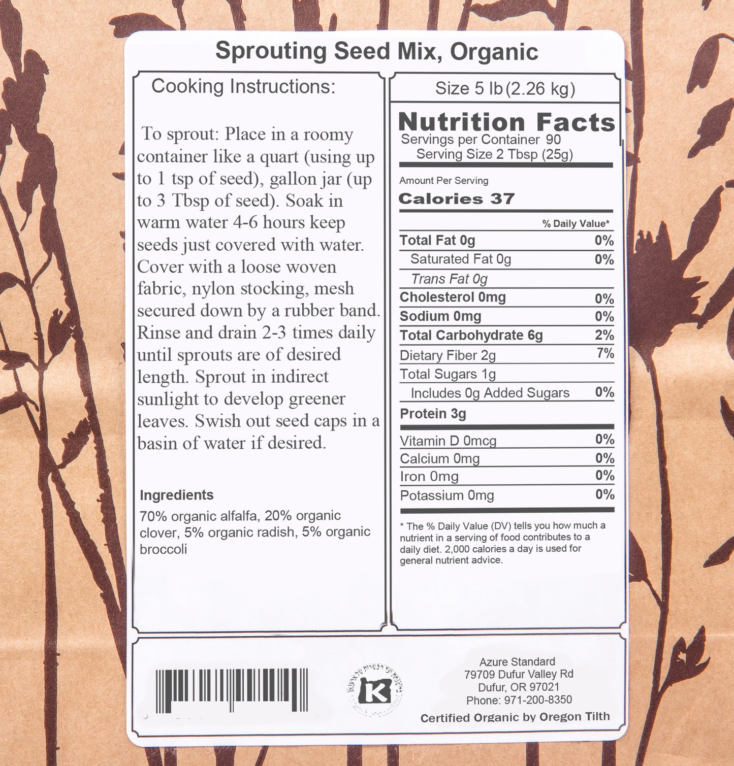 Sprouting Seed Mix, Organic