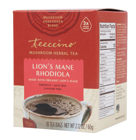 Lion's Mane Rhodiola, Mushroom Herbal Tea