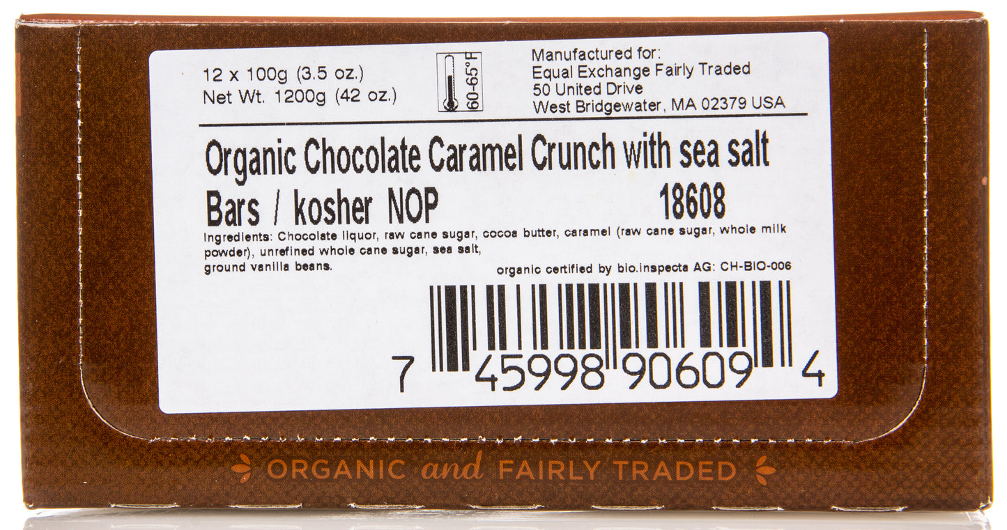 *Dark Chocolate Bar, Caramel Crunch with Sea Salt 55%, Organic
